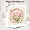 Pearl painting kit DIY pink tulip flowers aesthetic art home or office wall decoration