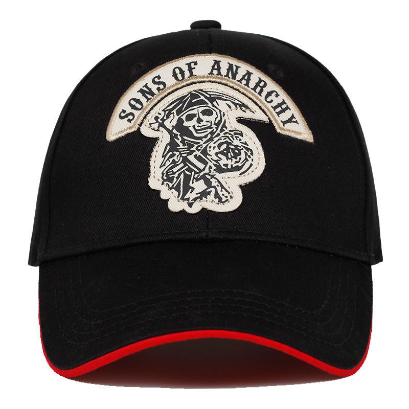 Бейсболка SAMCRO SOA Сыны Анархии Череп Вышитый Повседневный Snapback Hat Модная Высококачественная Гоночная Мотоциклетная Спортивная Кепка