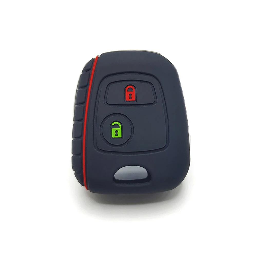 Для Peugeot 107 206 307 207 408 защитный чехол для ключа с 2 кнопками из силиконовой резины для автомобильного пульта дистанционного управления, новый