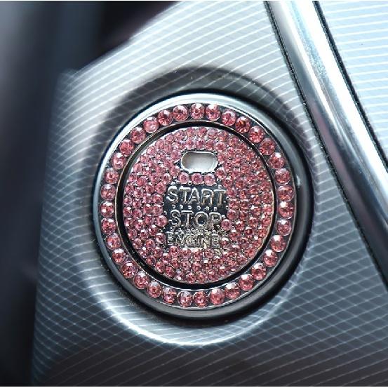 Кнопка запуска зажигания автомобиля, алмазные стразы, 3D металлические наклейки, декор, авто, мотоцикл, универсальный, блестящий декор в один клик