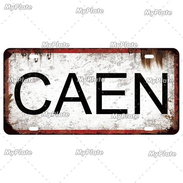 [MyPlate] Vintage Berlin Caen City Road 15x30cm Plate Tin Sign Metal Sign Plaque Home Decoration Shop Bar Pub Poster Metal Wall