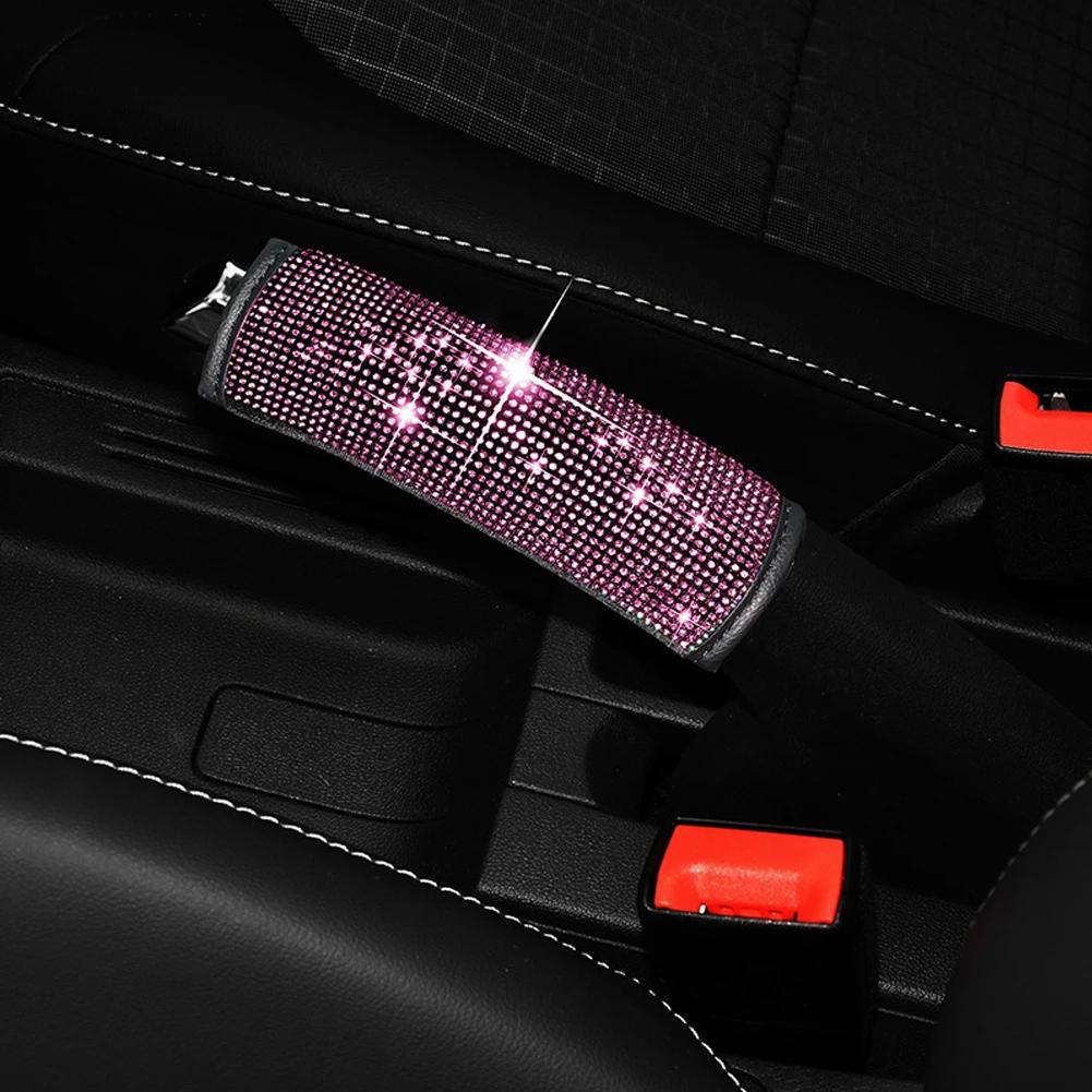 Чехол для ручного тормоза автомобиля со стразами, кожаный, противоскользящий, для ручного тормоза, защитный декор, универсальные аксессуары для интерьера для женщин