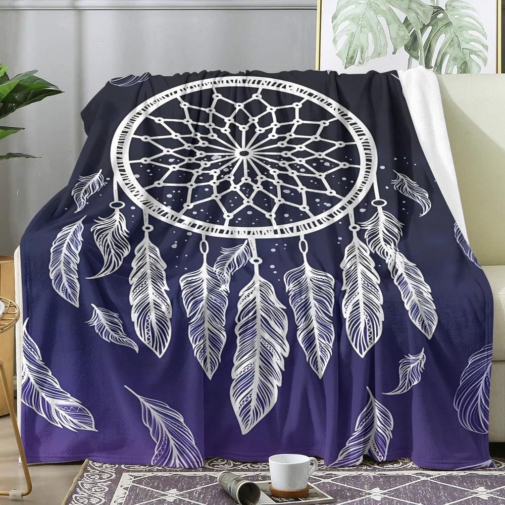 D-Dreamcatcher Throw Soft Flannel AC Blanket Lightweight Summer Nap Throw Cozy Blanket for Sofa Bed Travel Home