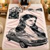 Flannel BlanketLana Del Rey Warm Soft Throw Blanket for Indoor Sofa Bed Living Room Use