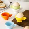 Egg Cup Heightened Base Solid Color Non-Slip Handle Good Grip Makeup Sponge Holder Mini Breakfast Ceramic Egg Holder Dining Room