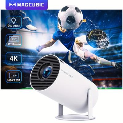 Проектор HY300 PRO 4K Android 11 260ANSI европейский стандартный штекер, Allwinner H713 беспроводной 5.0 1080P 1280 * 720P проектор для домашнего кинотеатра