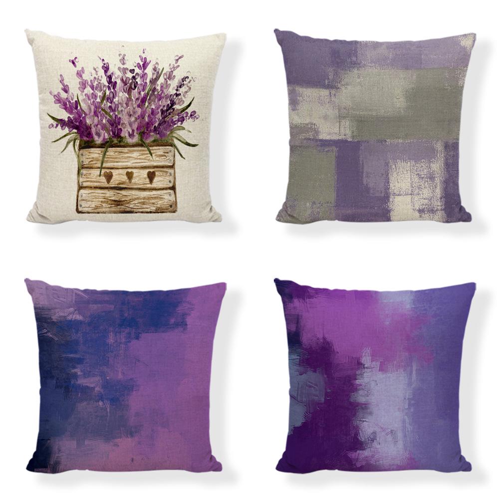 Наволочка «Благослови этот дом» лавандового цвета, 45x45 см, фиолетовая наволочка для диванной подушки для декора гостиной