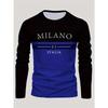 Summer Men's Print Casual Trend Long-sleeved T-shirt Breathable, Quick-drying Comfortable Sports Italian Men's Long Sleeves