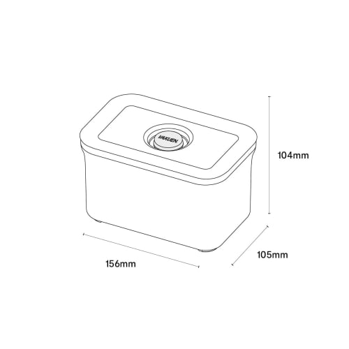 VAKUEN Premium Vacuum Storage Containers, Short, Set of 2, with Convenient Valve Closures, BPA-Free, 100% Leakproof, Keep Food Fresh Up to 5x Longer T