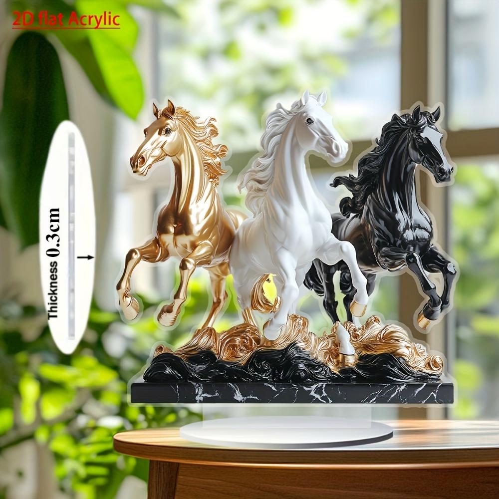 Элегантная хрустальная лошадь в богемном стиле, плоский акрил 2D, украшение для домашнего стола, подходит для гостиной, офиса, вечеринки, Рождества, Хэллоуина