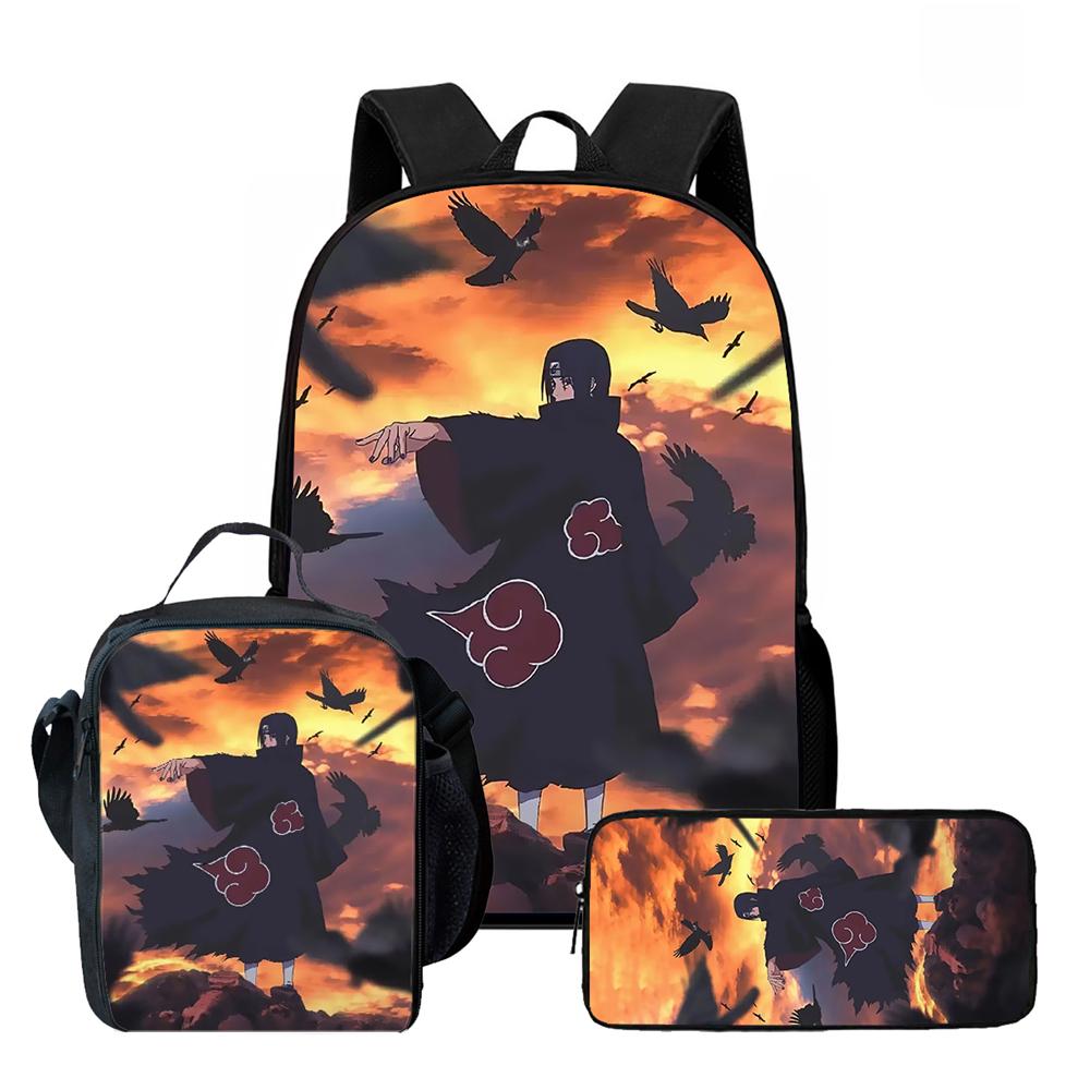 Школьный повседневный рюкзак NARUTO для детей, 16-дюймовый легкий анимированный рюкзак для ученика, с двумя карманами на молнии, прочный, для мальчиков и девочек, возраст 4-10 лет