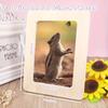 6pcs Wooden Picture Frames for Craft 7.5"x5.5" Unfinished Wood Photo Frames with Stand DIY Wood Frame with Stickers