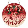 1Pc/2Pcs 2D Flat Aluminium Round Christmas Door Hanger, Christmas In Heaven Remembrance Sign & Red Bow Candy Cane Merry Christmas Wall Hanging