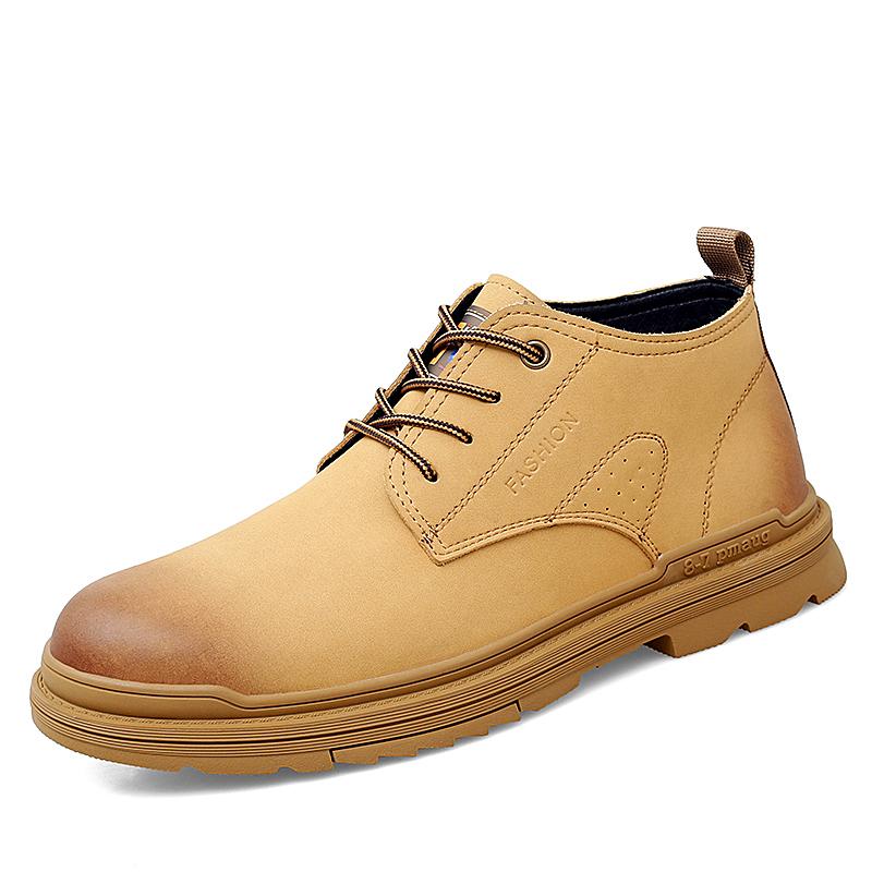 Новейшая обувь из натуральной кожи, модные мужские ботильоны, мужская брендовая обувь для активного отдыха, со шнуровкой и круглым носком, обувь для взрослых класса люкс, мужские ботинки