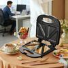 Electric Sandwich and Waffle Maker for European and American Style Breakfasts