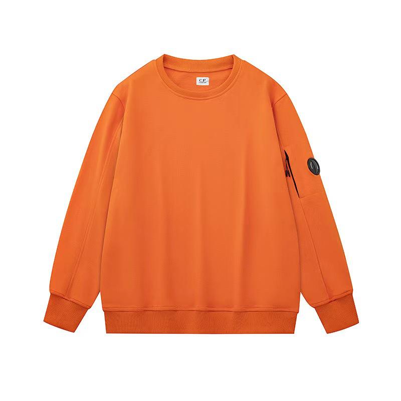 Модная унисекс толстовка CP с круглым вырезом и дизайном-линзой - Осенне-зимняя, однотонная, на молнии с карманом.