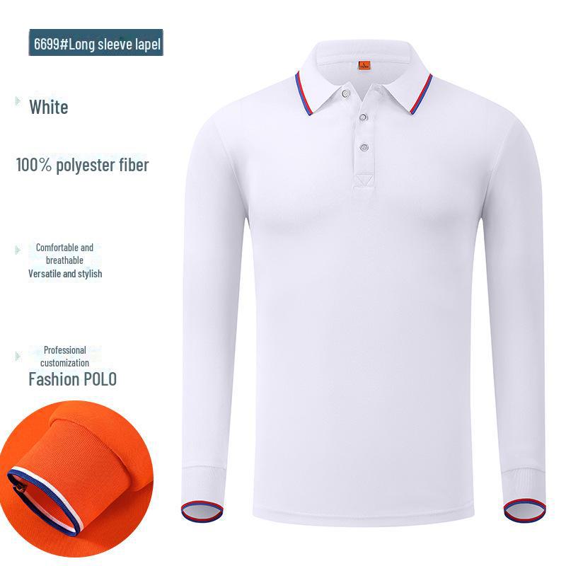 Рубашка поло с фирменным логотипом, с длинным рукавом, осень/зима, культурная рекламная рубашка