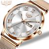 LIGE Luxury Ladies Watch Women Waterproof Rose Gold Steel Strap Women Wristwatch Top Brand Bracelet Clocks Relogio Feminino