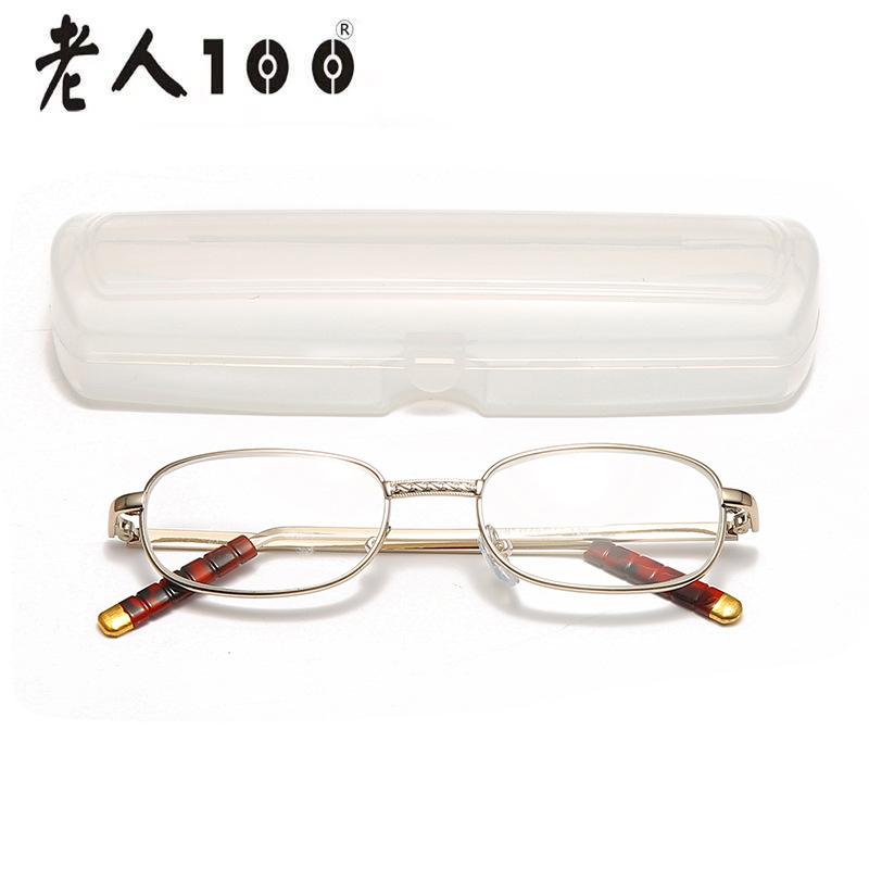 100 Ультралегкие 817 Очки для чтения из оптического стекла Мужские и женские одинаковые Металлические очки для пресбиопии