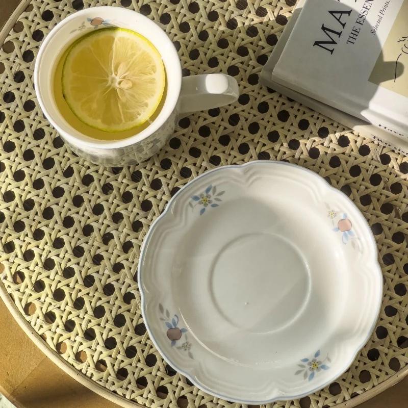 1set Swan Ceramic Coffee Cup and Saucer Set Afternoon Tea Tableware Mug Dessert Plate Kitchen Mug Ceramic Cup Spoon-Free