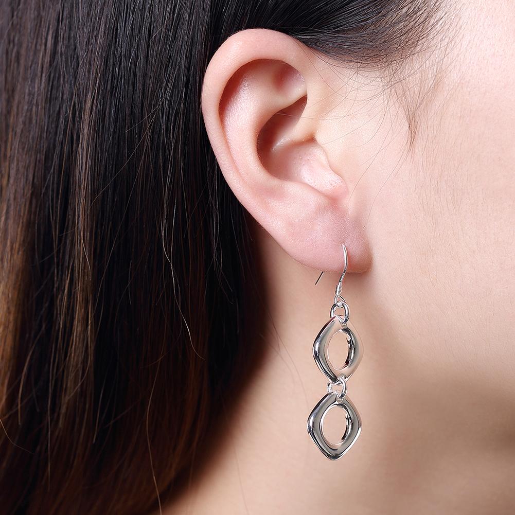 Новый Стерлингового Серебра 925 Круглый Квадратный Кулон Браслет Ожерелье Серьги Комплект Ювелирных Изделий Для Женщин Мода Вечерние Рождественские Подарки