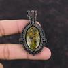 Кулон из фруктовой яшмы, медная проволока, кулон, этнические украшения, приличный кулон ручной работы, драгоценный камень, медные украшения для подарка, кулон в стиле хиппи в стиле бохо