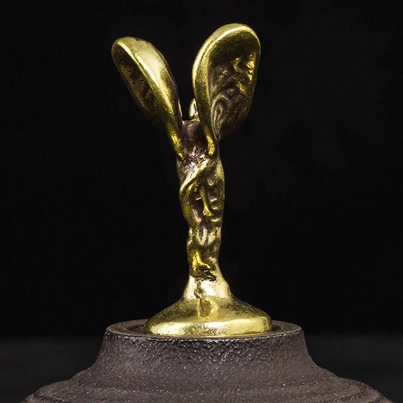 Медные трофеи ручной работы, статуэтки, украшения, винтажная бронзовая статуэтка маленького золотого человека, офисный компьютер, настольное украшение, домашний декор