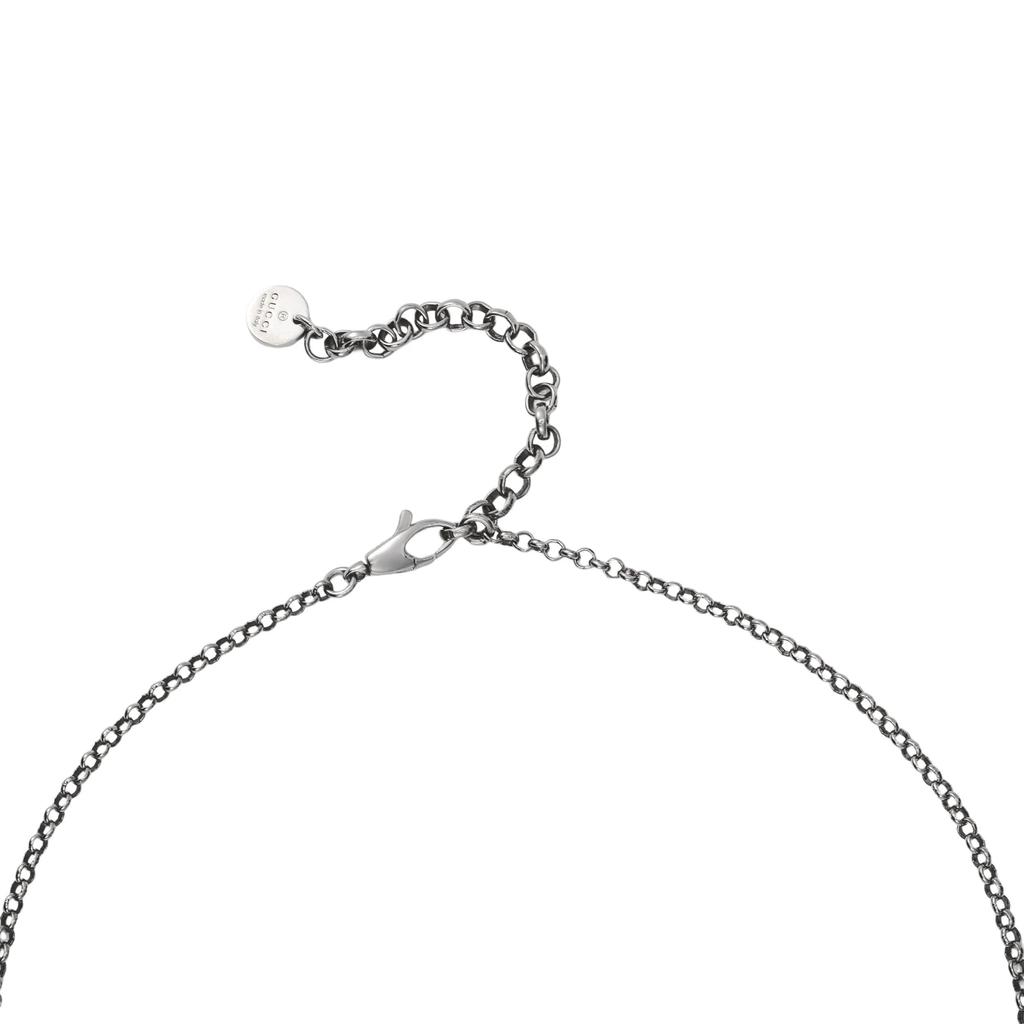 GUCCI Blind For Love 925 Sterling Silver Necklaces Unisex Silver / Black (Unisex) Necklaces YBB455542001
