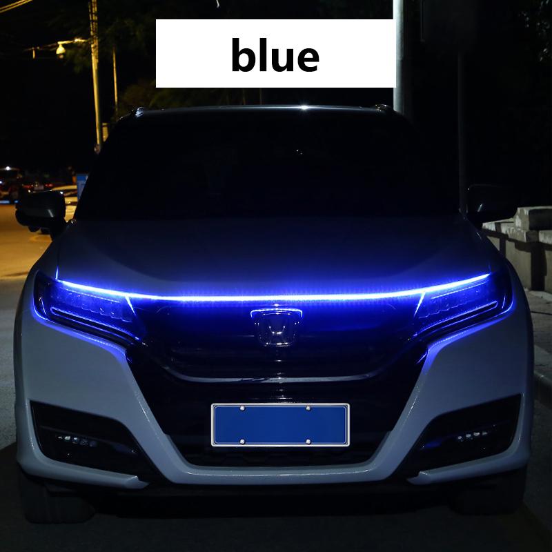 1pcs Car Daytime Running Lights  Hood Light Strip Through-type Auto Modified Front Headlight Upgrade Cuttable Decorative Light