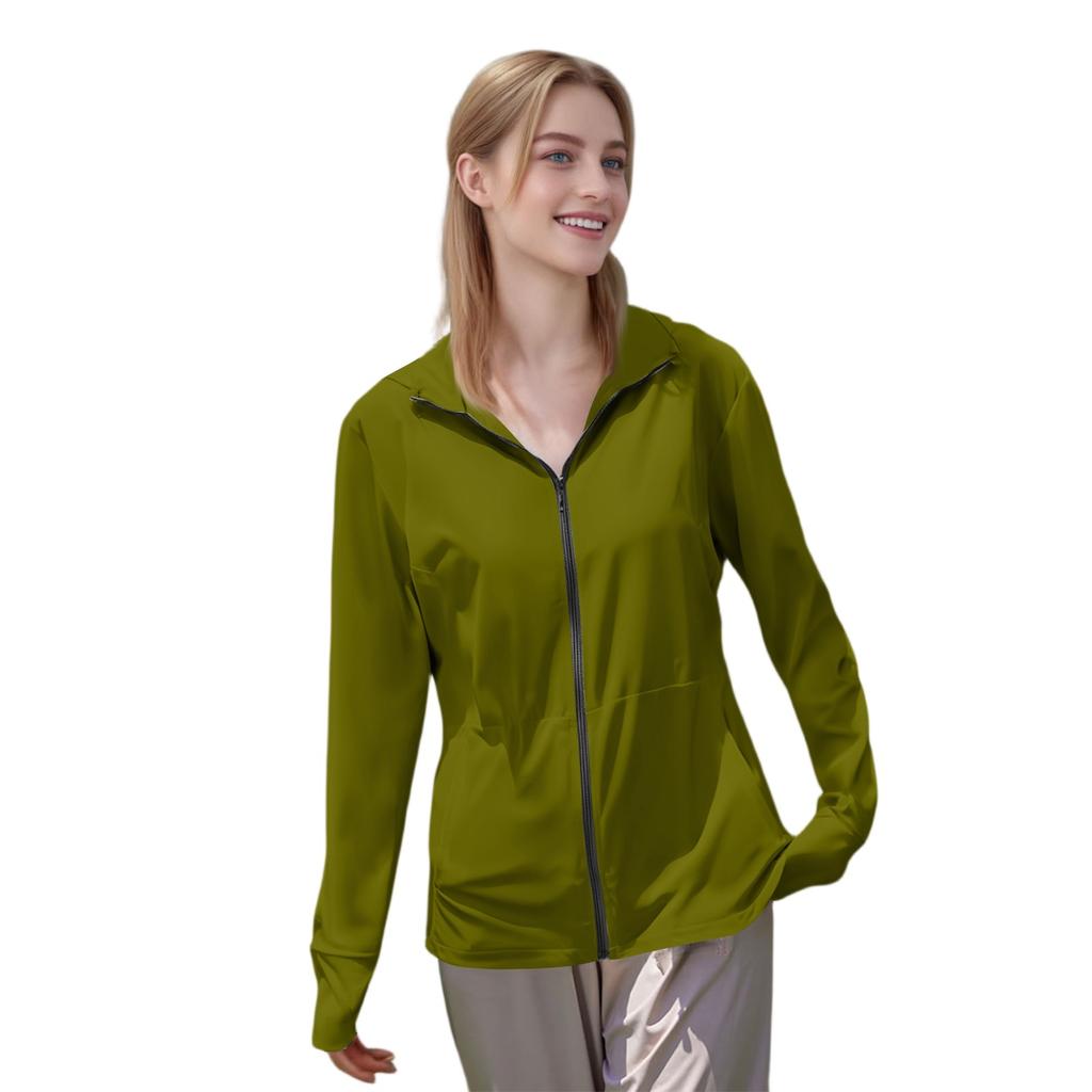 Женская рубашка от солнца Ice Silk Hoodie с длинным рукавом Outdoor Hiking Summer Coat