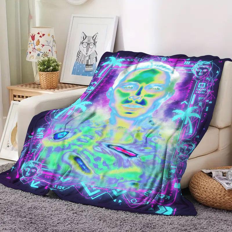 1Pc Mutatedcreatures Print Flannel Blanket, High quality Comfortable for All Seasons, Warmth and Comfort, Perfect for Christmas Gifts
