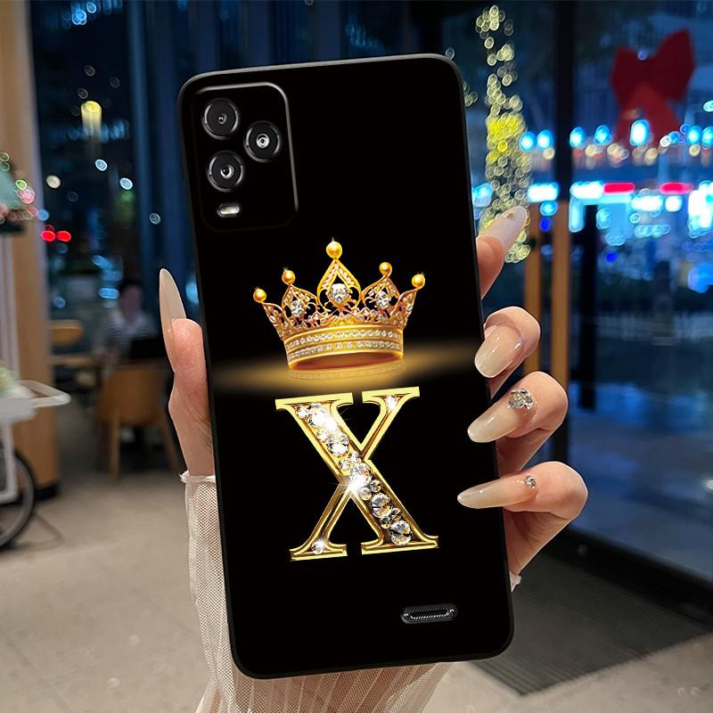 Crown Initial Letter Black Case For BLU View 5 Pro Protective Soft Silicone Shockproof Casing For BLU View 5 Pro Back Cover