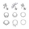 JCJEWELRY Титановые украшения для пирсинга тела Модные сегментные кольца для носа с шарниром Серьги с цирконами для женщин Пирсинг хряща козелка