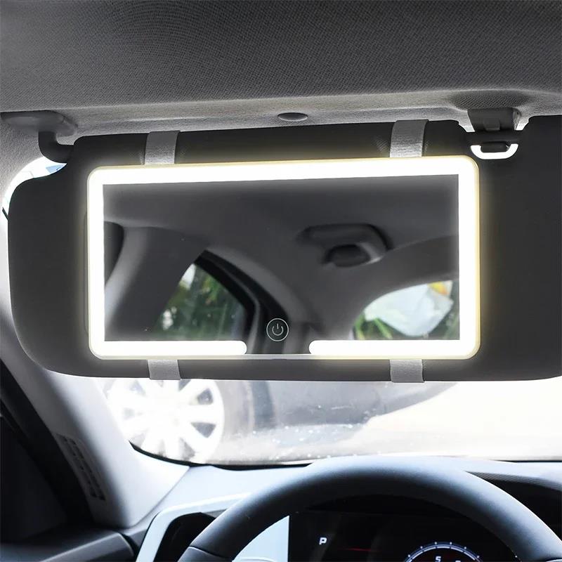 Car Sun Visor Vanity Mirror LED High-definition Vanity Mirror with 3 Light Modes Touch Screen Universal Car Vanity Mirror Interior Mirrors6