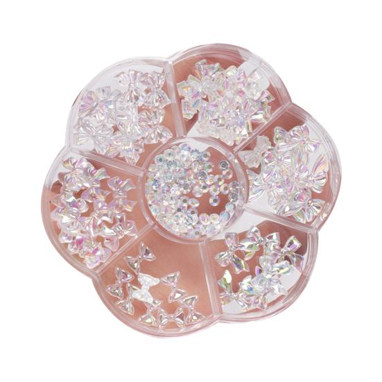 1 коробка Стразы Искусство Не Декор Трехмерный Ногтей Падающий DIY Лук Медведь Смешанное Сердце Слива