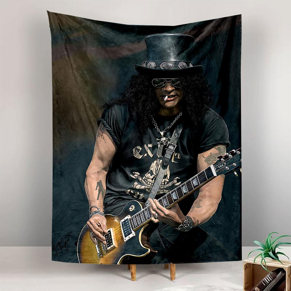 Гобелен на стену с изображением гитариста, Рок-звезда Guns N Roses, Музыкальный декор для спальни, Мужская берлога