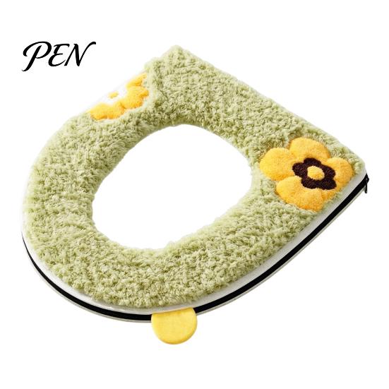 Cozy Toilet Seat Pad Soft Plush Cover, Cartoon Warmer with Zipper Closure, Thickened Non Slip Lid Cover Cushion for Winter, Washable Bathroom Commode
