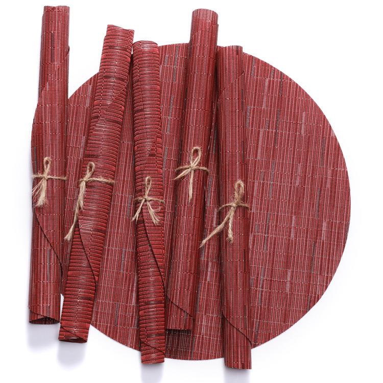 Special for round woven PVC placemats Teslin, European non-slip heat insulation mats Western food mats Dining table mats