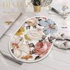 Скандинавский Роскошный Нескользящий Цветочный Коврик для Ванной Комнаты - Быстросохнущий, Впитывающий Воду Напольный Коврик для Дома и Туалета