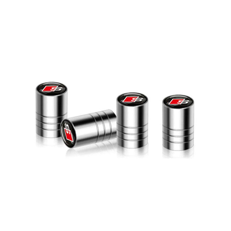 4Pcs 3D Metal Wheel Tire Valve Caps dust-proof Cover For Audi TT A3 Q3 A6 C6 Q5 Q2 A7 RS Sline S5 S4 A4 B9 A5 Q7 Car Accessories