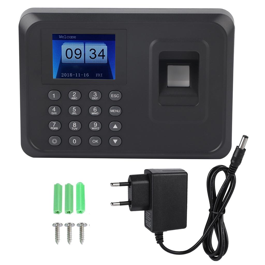 2.4inches TFT LCD Screen Fingerprint Time Clock Attendance Machine Recorder Plug