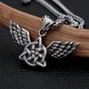 Новое ожерелье с подвеской в виде крыльев ангела с кельтским узлом, панк-стрит, ожерелье в стиле викингов, мужская мода, скандинавские ювелирные изделия, подарок