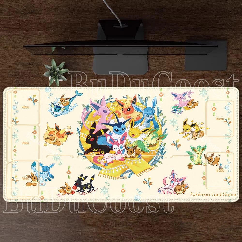 Eevee family pokemon Anime Gamer Mouse Pad Cabinet Kawaii Tablepad XXL PC Keyboard Rug Office Laptop PC Gaming Rubber Desk Mat