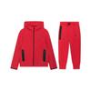 Full Zip Hoodie Joggers Set Sportswear Tech Fleece Light University Red Heather Black