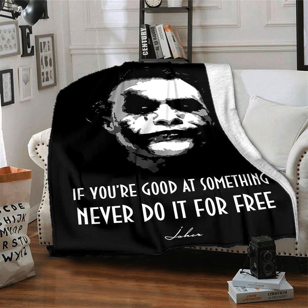 1pc Joker Quote Soft Warm Throw for Home, Office, Trave, All-Season Cozy Bedding Gift, Office Cozy Accessory 1081