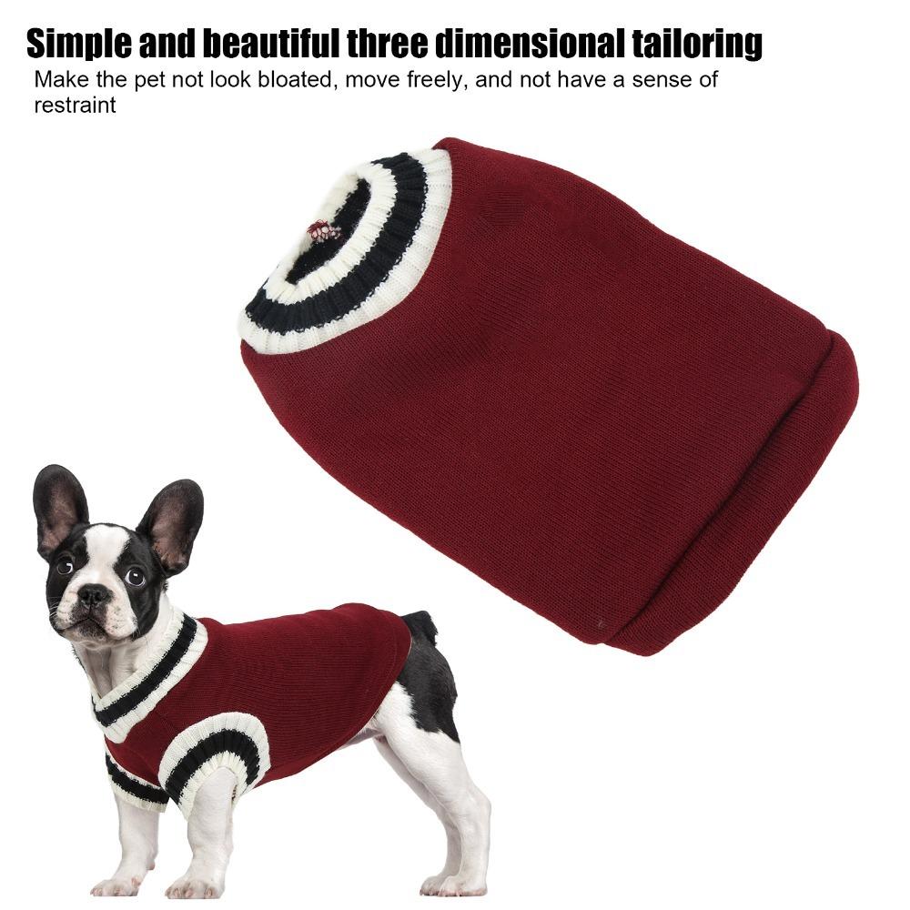 V-Neck Dog Knitted Vest Three Dimensional Tailoring Pet Knitting Clothes Pet Knitwear Chinchilla