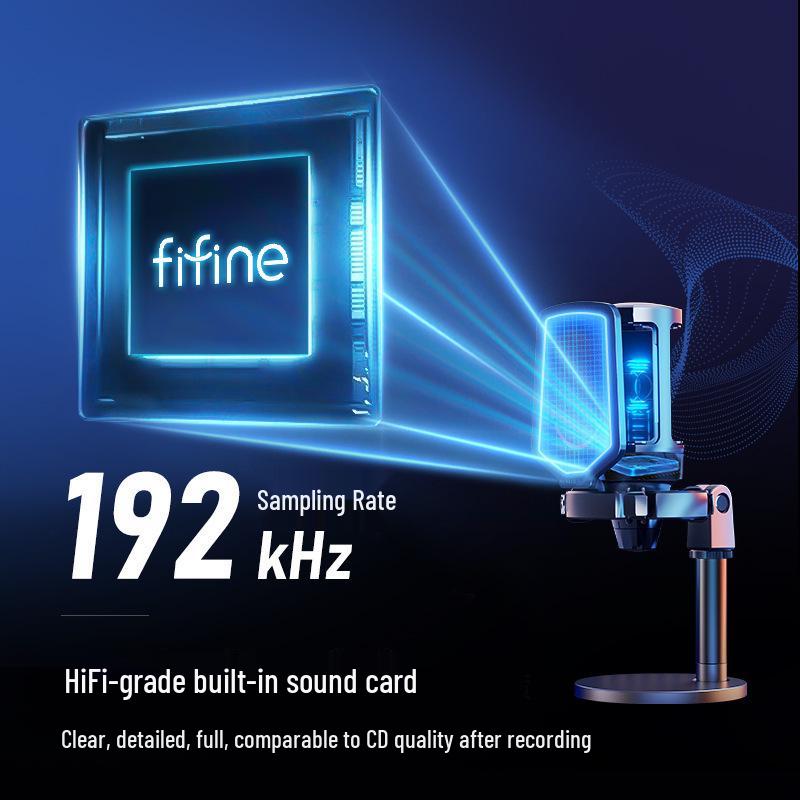 Микрофон Fifine Radiance A6 RGB для записи на настольный компьютер и телефон