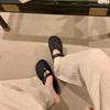 Sheepskin Hollow Woven Mesh Bag Head Half Drag Lazy Slippers Women's Summer Wear Mary Jane Cool Slippers