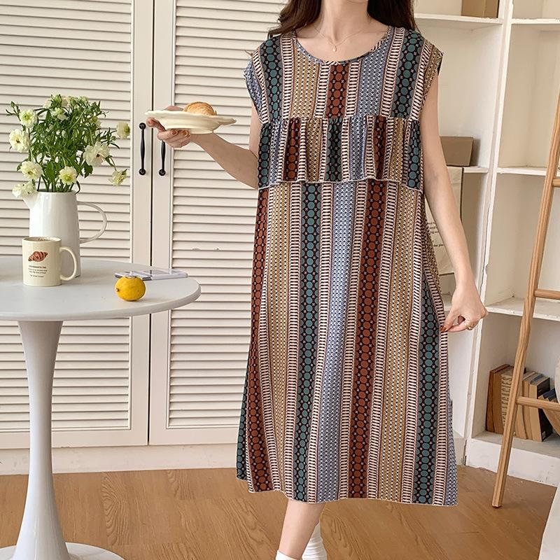 Anti-bumping vest, nightdress for female summer high school students, cotton and silk pajamas, new loungewear, little girls sleeveless cotton and silk