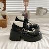 Women's Punk Platform Pumps  Spring Metal Chain Mary Jane Lolita Shoes Woman Japanese Patent Leather High Heels Gothic Shoes